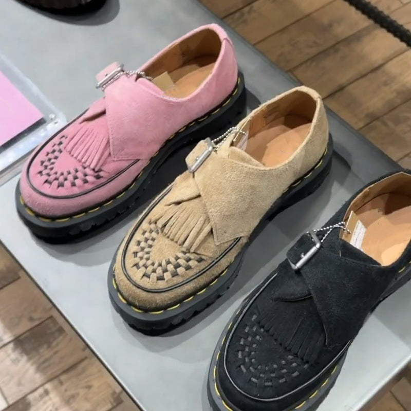 Nicola – Chaussures à Franges en Cuir Végan Style Rétro