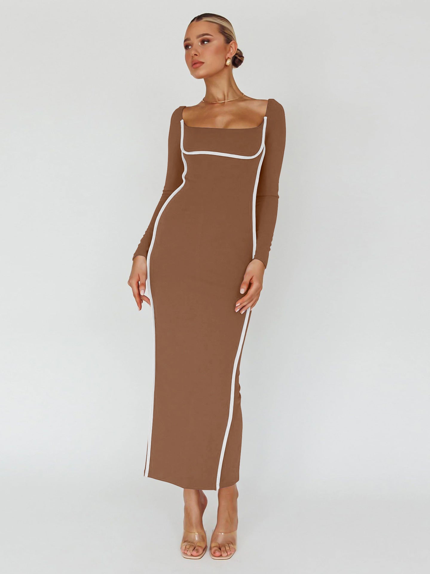 Carly – Robe Élégante à Agencement de Couleurs