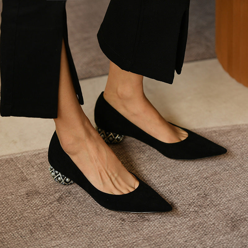 Jasmine – Chaussures à talons bas pointus pour femme