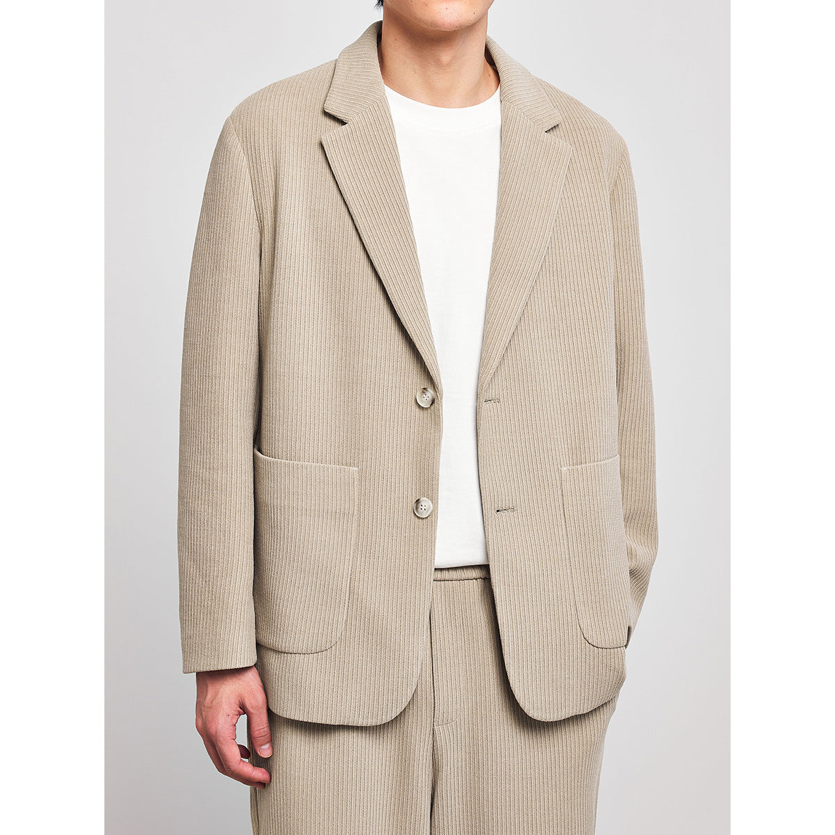 Joshua – Veste de costume à rayures texturées, décontractée et simple