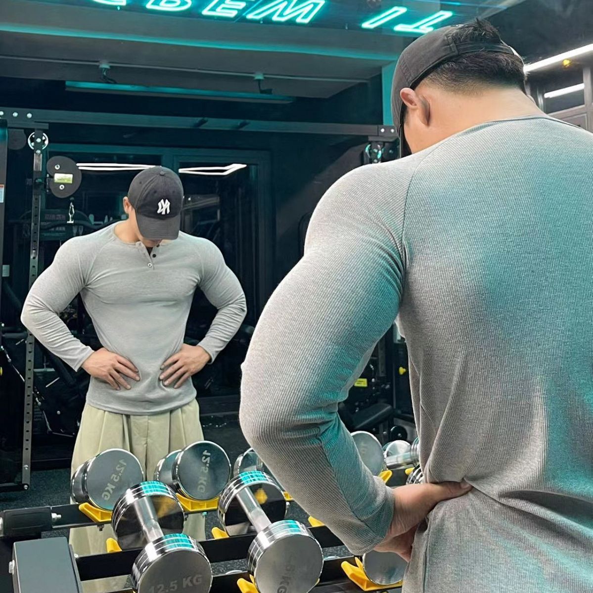 Guy – T-shirt de sport avec col Henry