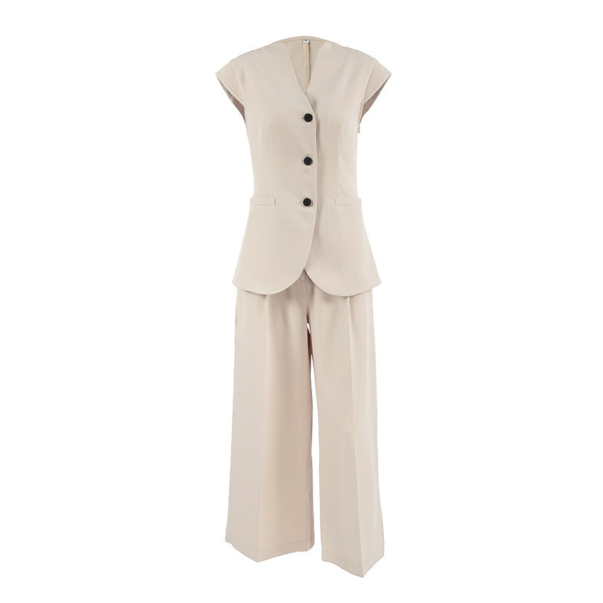 Abigail – Ensemble Pantalon Taille Haute et Gilet Sans Manches