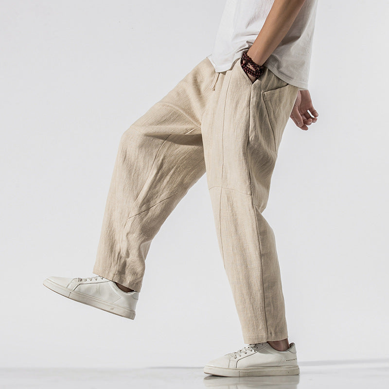 Robert – Pantalon Ample en Lin Style Chinois pour Hommes