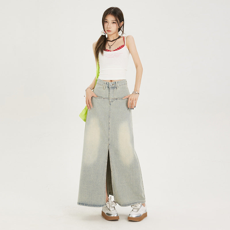 Tamara – Jupe en Jean Taille Haute à la Mode