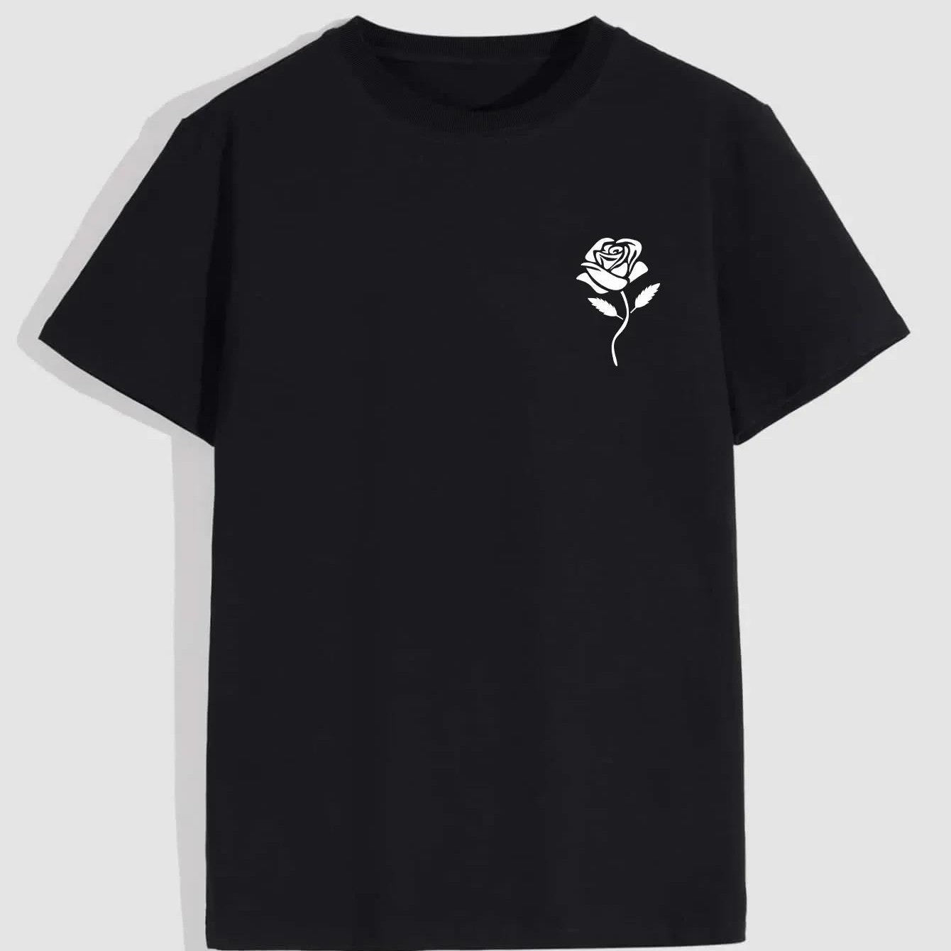 Danny – T-shirt Imprimé Rose pour Hommes, Col Rond, Manches Courtes