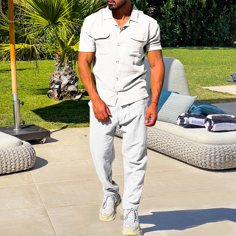 Joel – Ensemble Chemise à Manches Courtes Décontracté