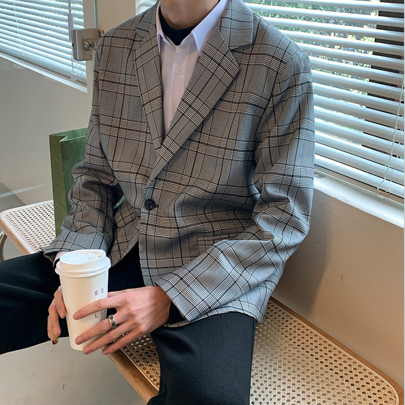 Clive – Costume à carreaux décontracté pour l'automne, style coréen tendance