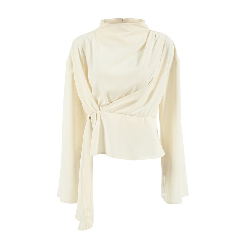 Lauren – Chemise en Chiffon à Manches Évasées et Fente