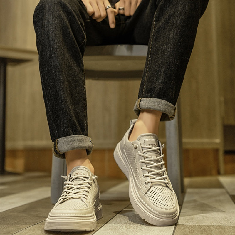 Michael – Chaussures Plates Blanches à Enfiler en Cuir Vegan