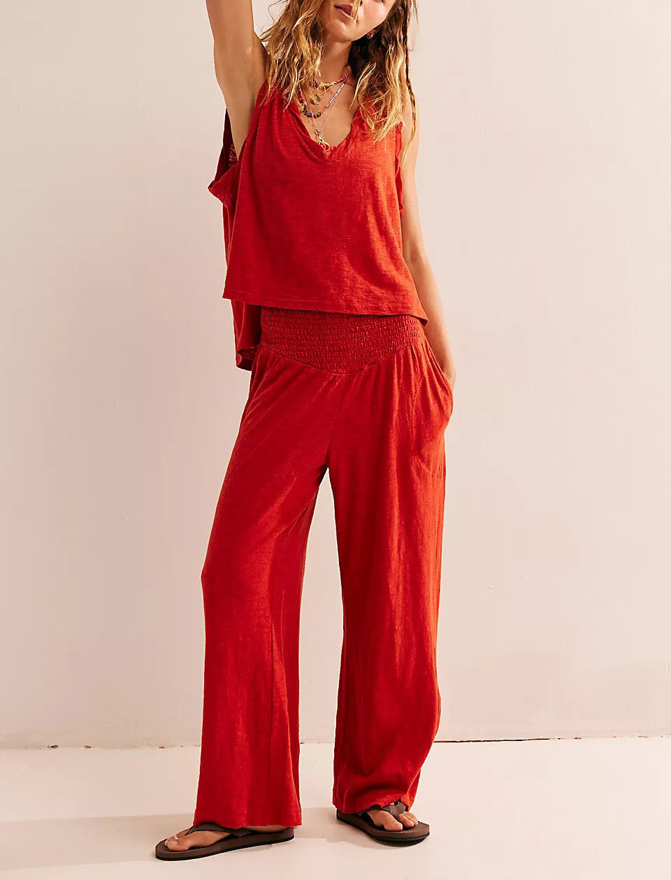 Lucy – Ensemble Deux Pièces en Maille à Taille Élastique