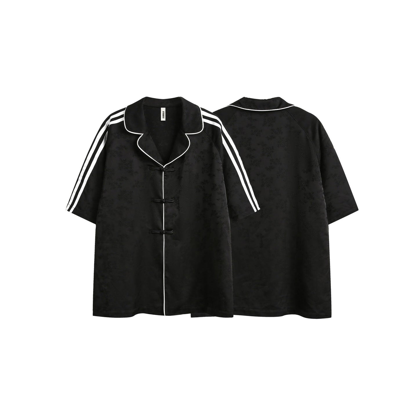 Larry – Chemise à Rayures Noires à Manches Courtes pour Homme