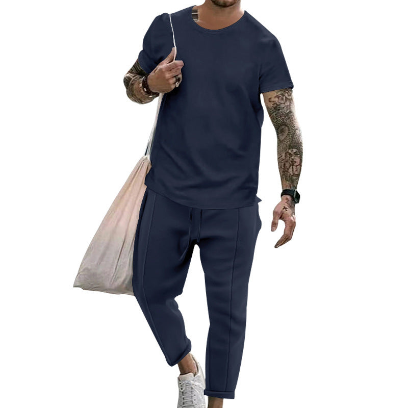 Glen – Ensemble T-shirt à Manches Courtes et Pantalons de Mode Décontractés pour Hommes