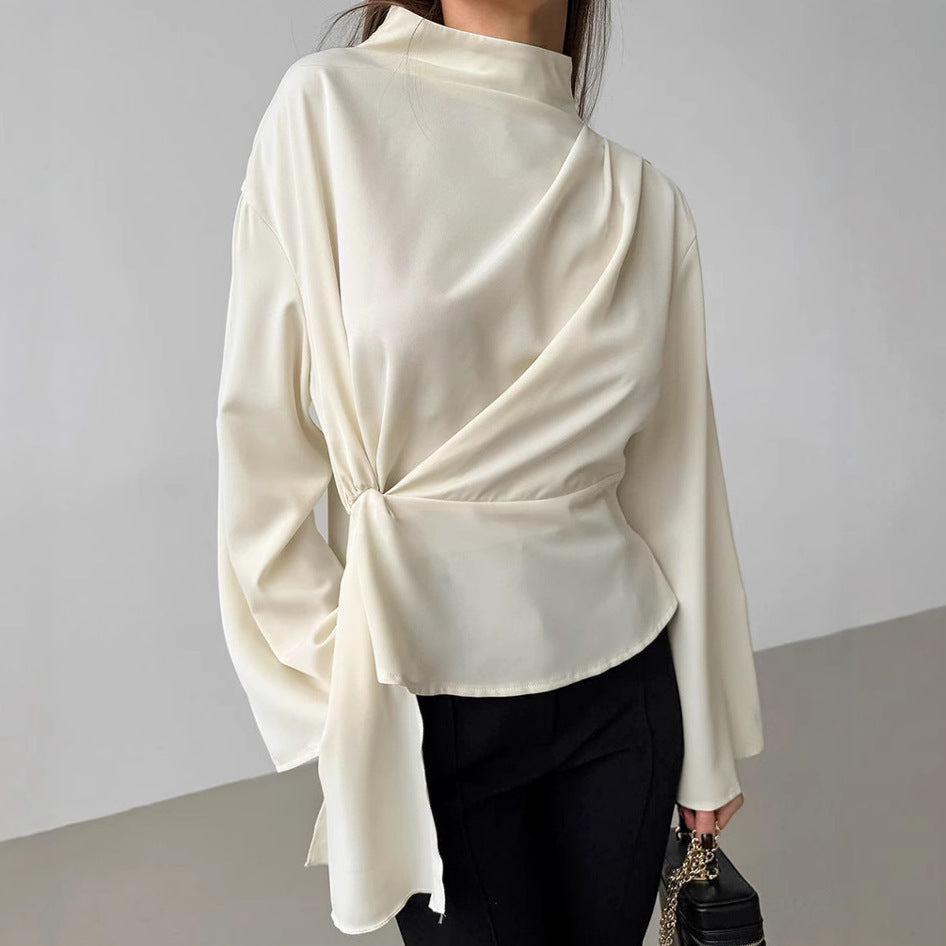Lauren – Chemise en Chiffon à Manches Évasées et Fente