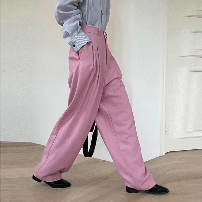 Rachel – Pantalon Droit Plissé Décontracté
