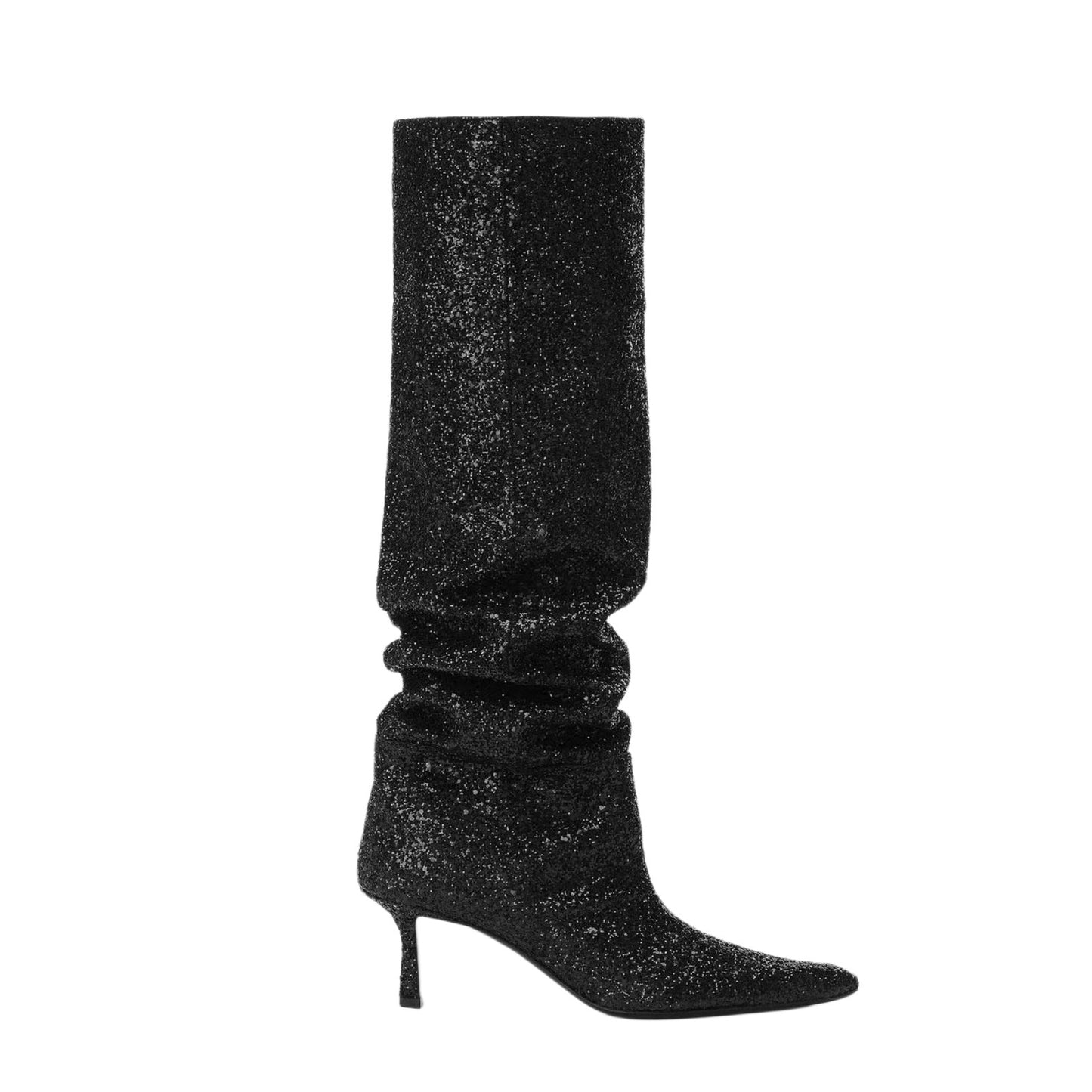 Shannon – Bottes à Talon Aiguille Style Plissé pour Femmes