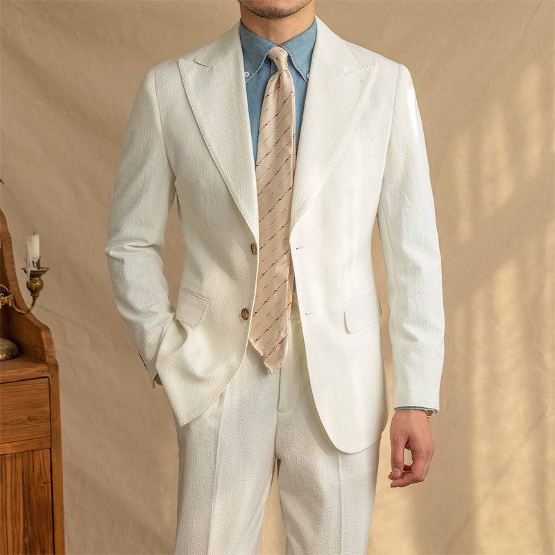 Jude – Costume Respirant en Laine à Demi-Doublure
