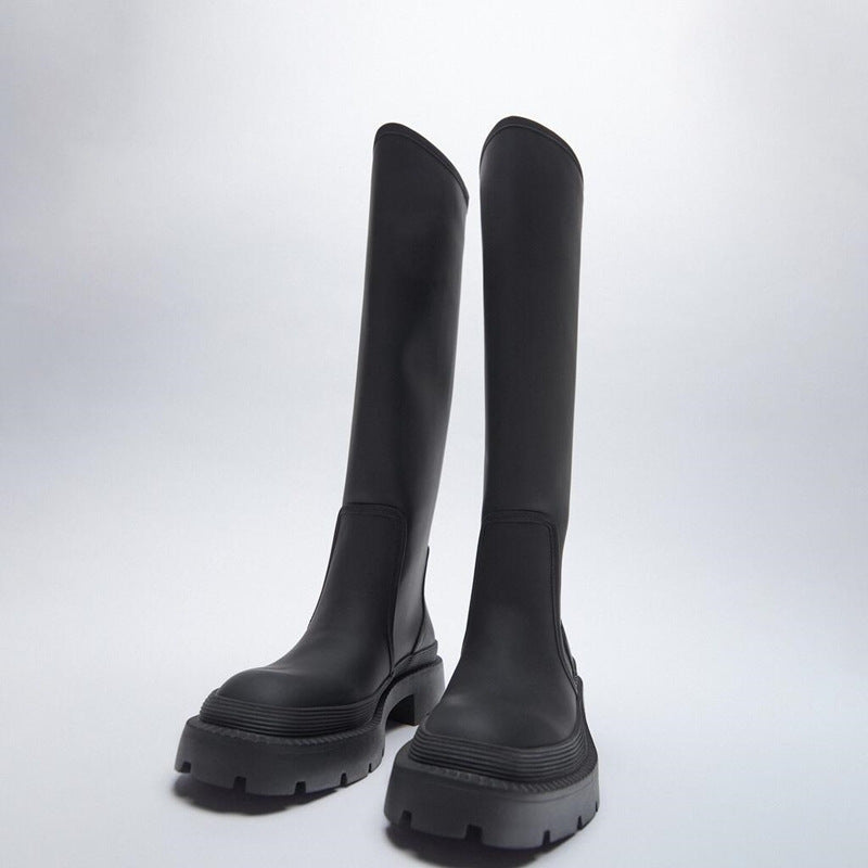 Victoria – Bottes Martin Hautes à Tête Ronde pour Femme