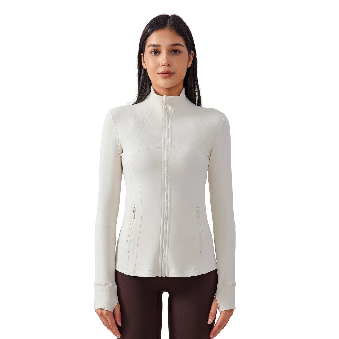Janet – Veste de Sport Élastique avec Fermeture Éclair pour Yoga et Fitness