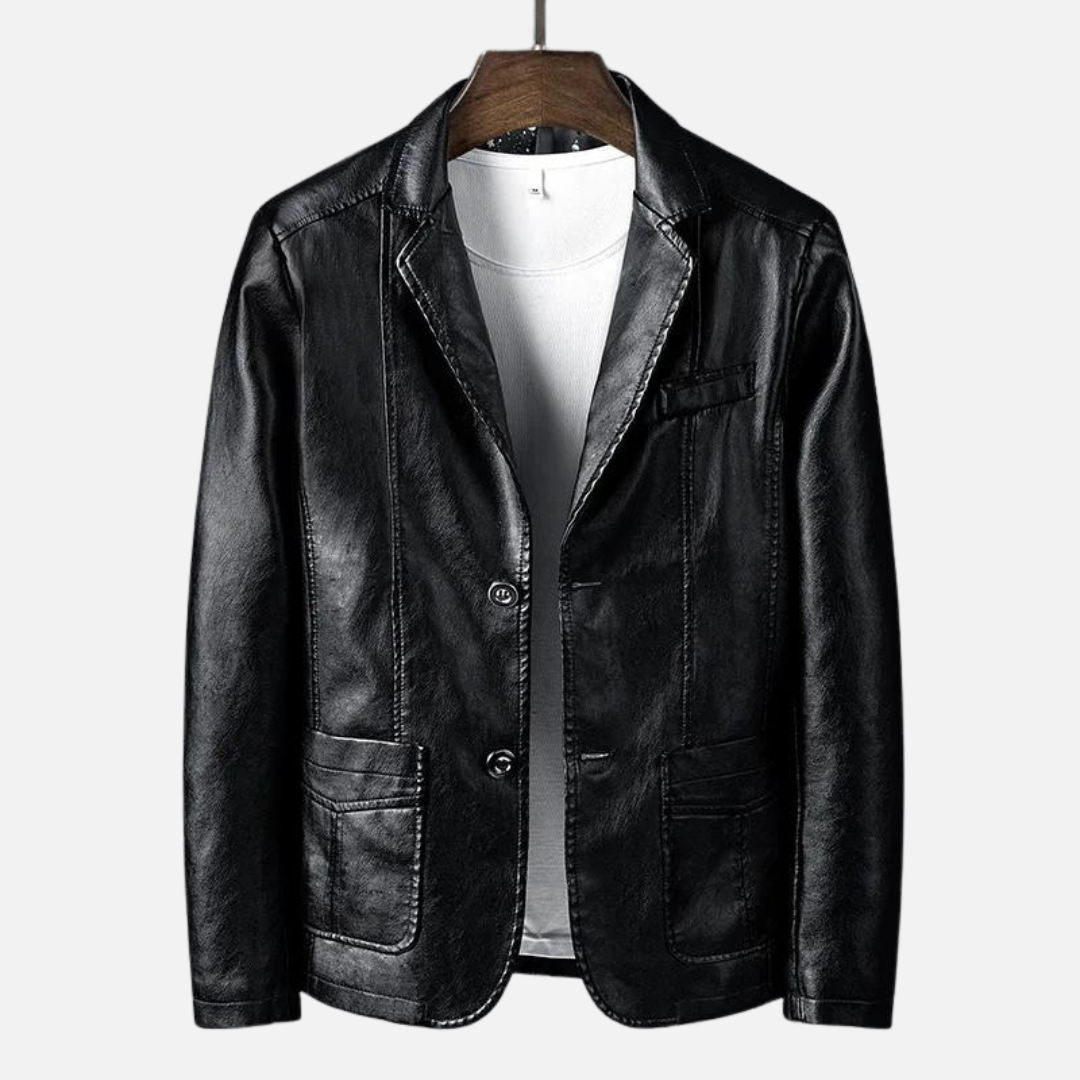 Benjamin – Veste en Cuir Vegan avec Deux Boutons