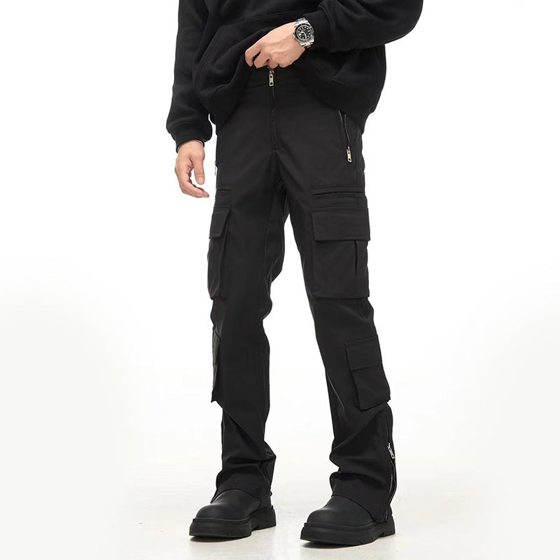 Kevin – Pantalon Cargo Large à Poches Multiples Noir