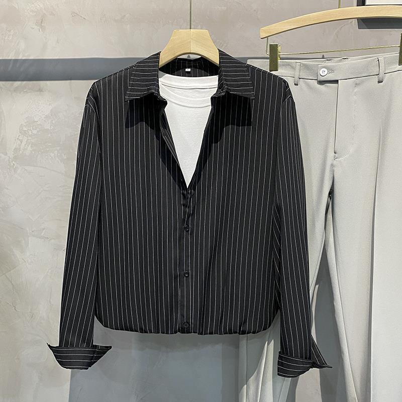 Linda – Chemise Décontractée en Soie Rayée