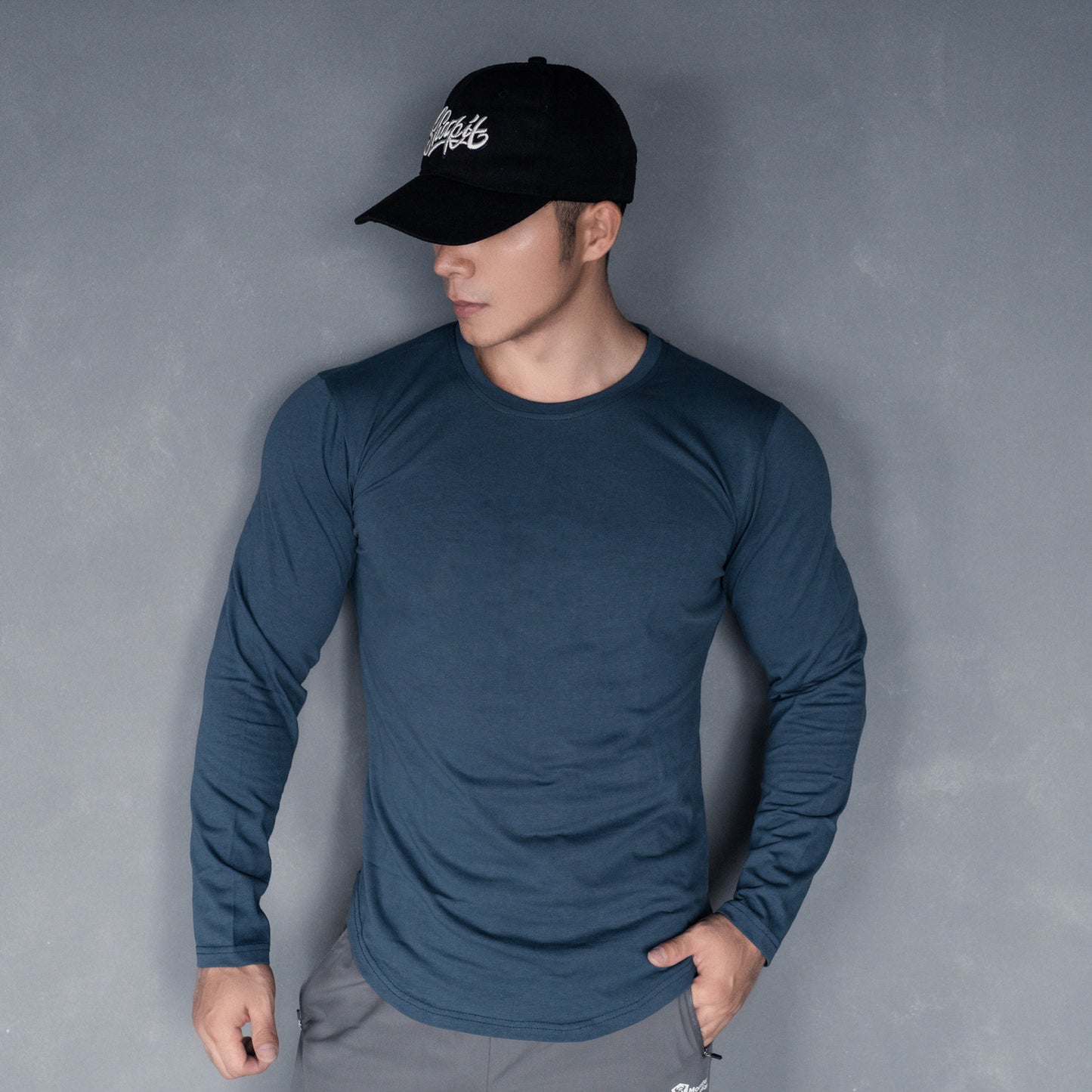 Dean – T-shirt de sport décontracté à manches longues en couleur unie