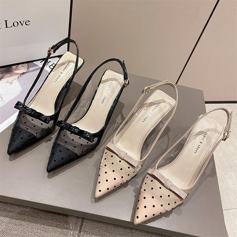 Adele – Sandales à Talons Aiguilles Style Coréen en Maille Fermée
