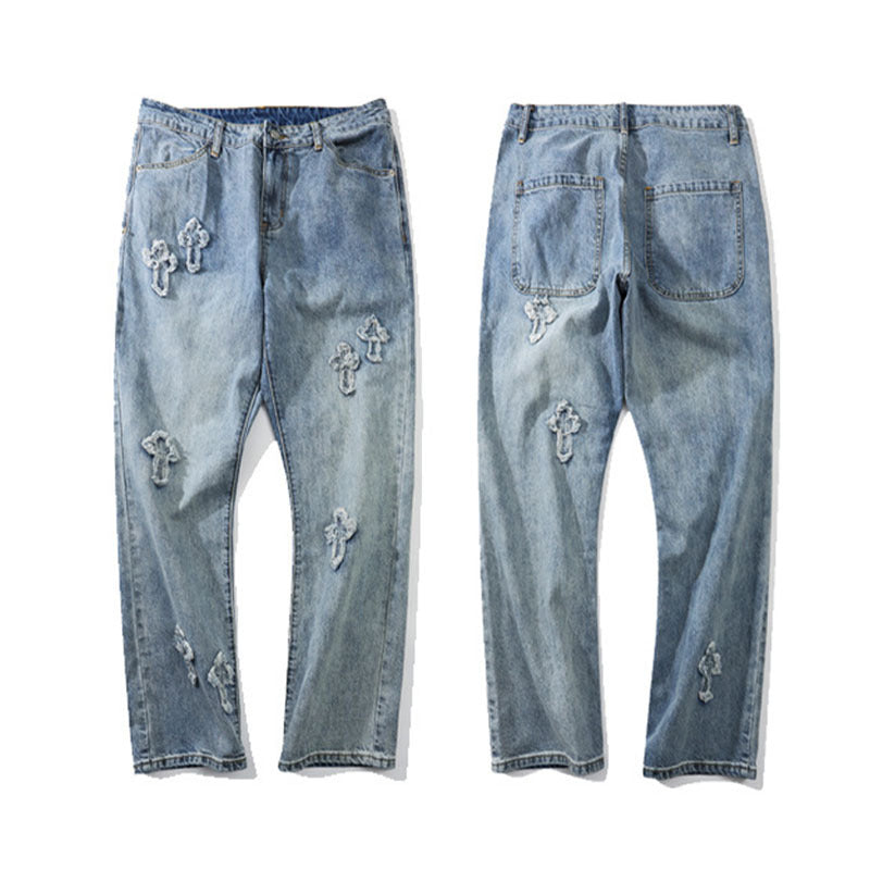 Jonathan – Pantalon Décontracté Rétro Droit Décontracté Lavé pour Hommes