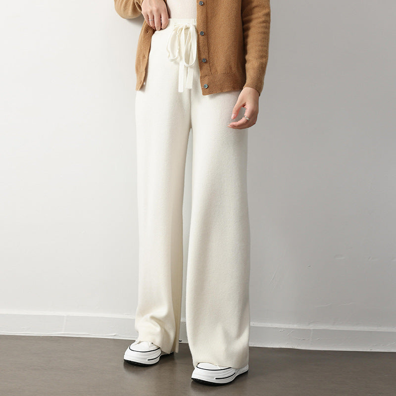 Jennifer – Pantalon droit large à taille élastique