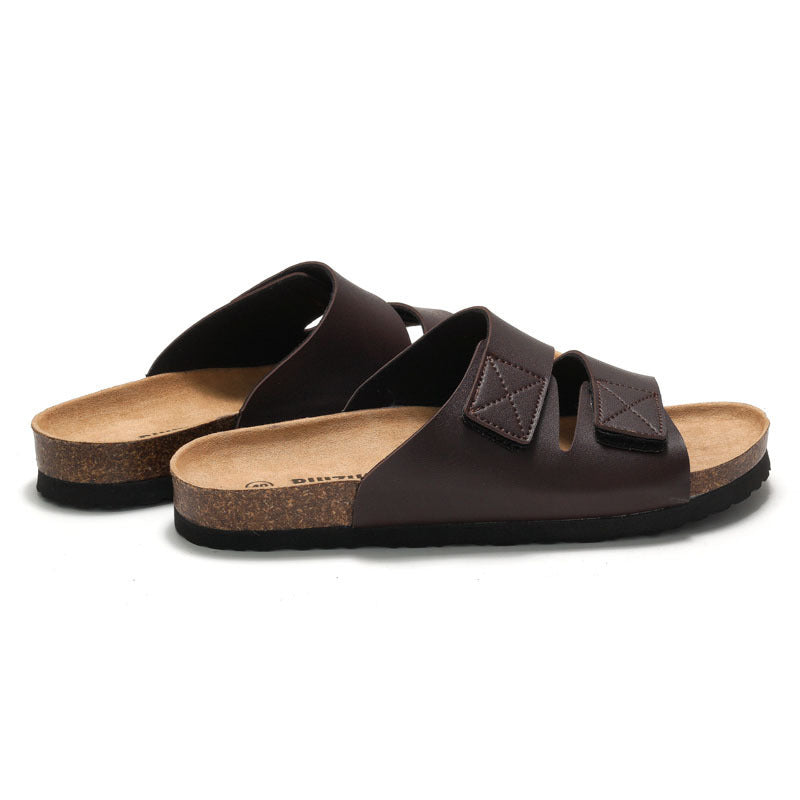 Noel – Chaussons en Liège pour Hommes avec Velcro