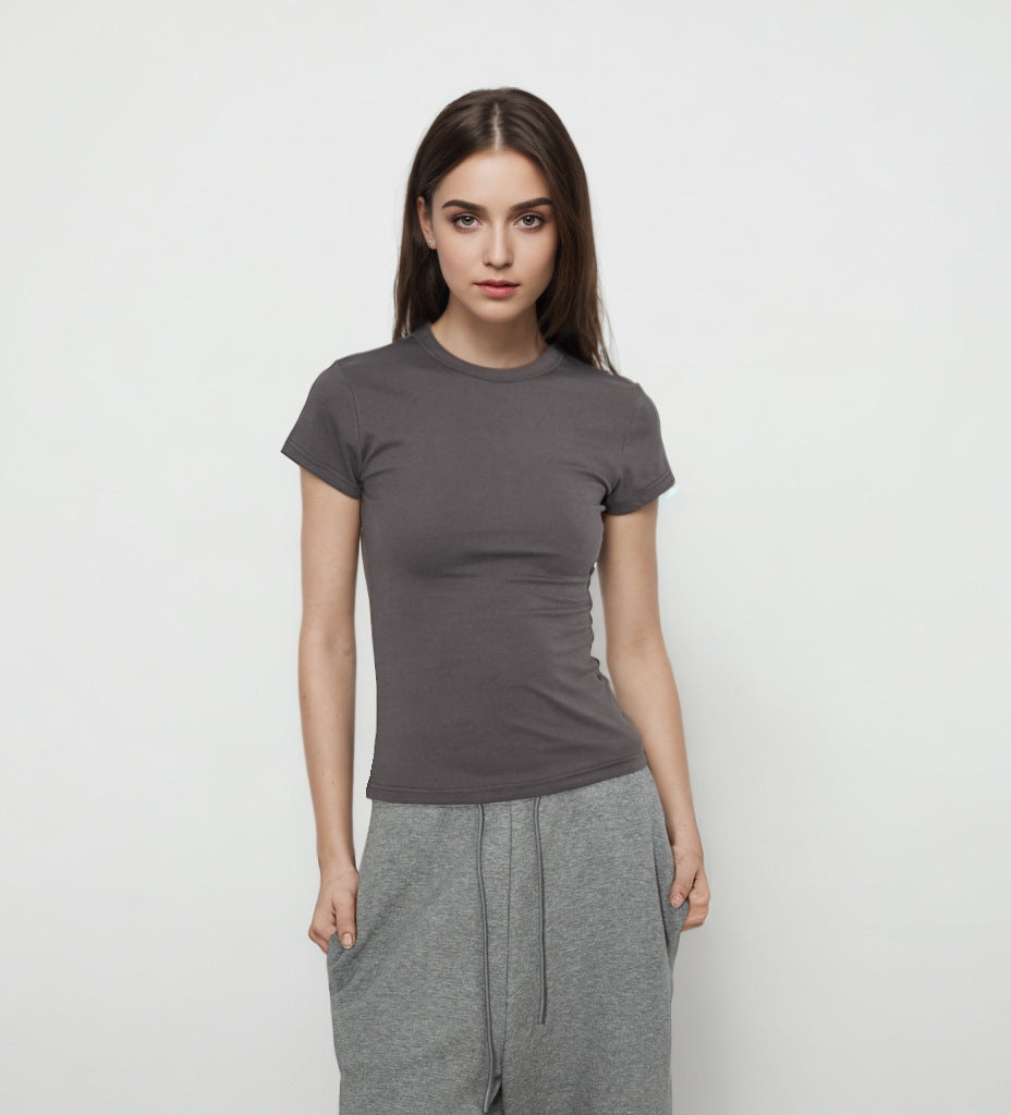 Wendy – T-shirt à Manches Courtes Col Rond à Effet Amincissant