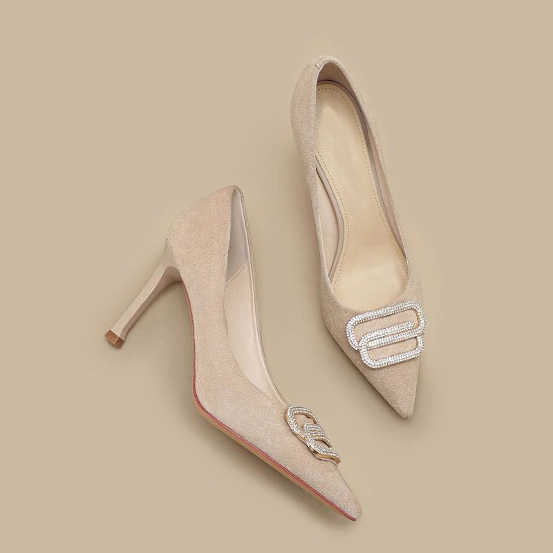 Judith – Chaussures à Talons Aiguilles en Cuir Vegan avec Strass pour Femme