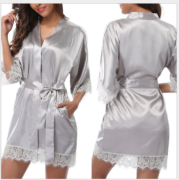 Amy – Chemise de Nuit en Soie de Glace Imitation Taille Plus