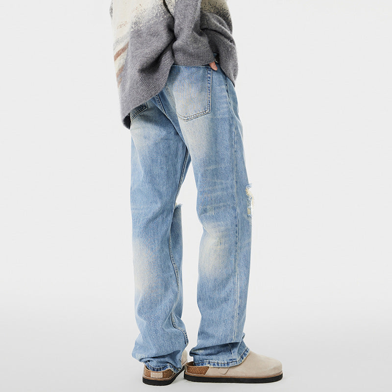 Bruce – Pantalon Large Déchiré de Haute Qualité