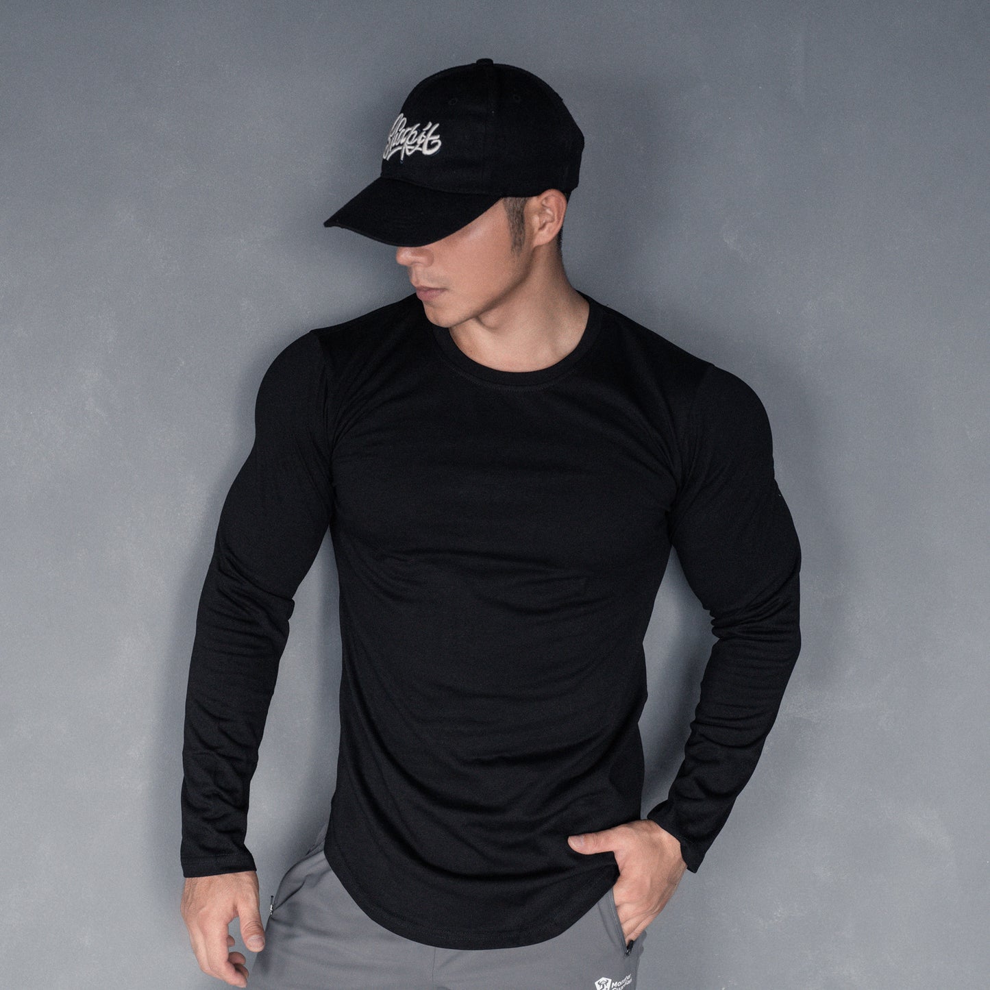 Dean – T-shirt de sport décontracté à manches longues en couleur unie