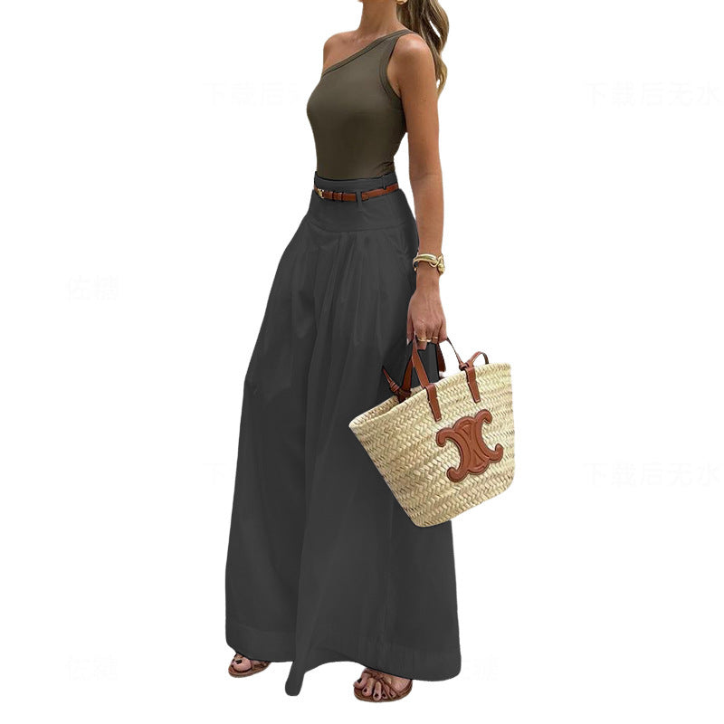 Shannon – Pantalon Large Taille Haute pour Femmes