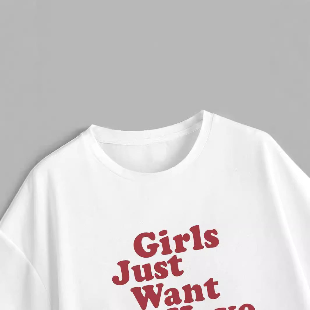 Melissa – T-shirt Décontracté à Manches Courtes avec Lettres