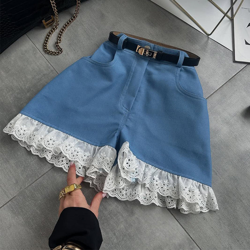Andrea – Shorts Taille Haute en Dentelle