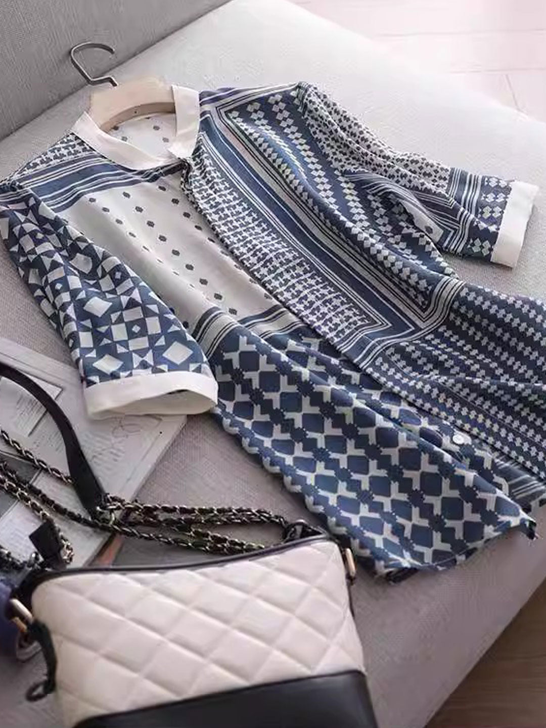 Jenny – Chemise Rétro à Carreaux et Rayures