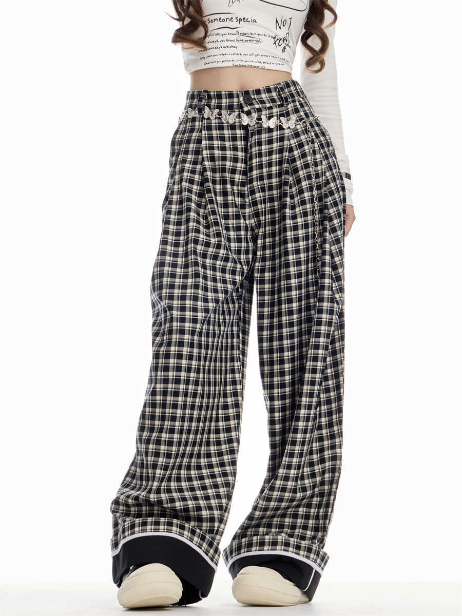 Caroline – Pantalon à carreaux ample pour femmes