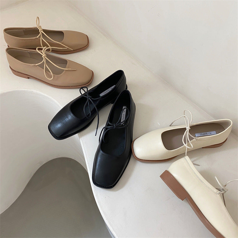 Zoe – Chaussures Plates Mary Jane à Bout Carré