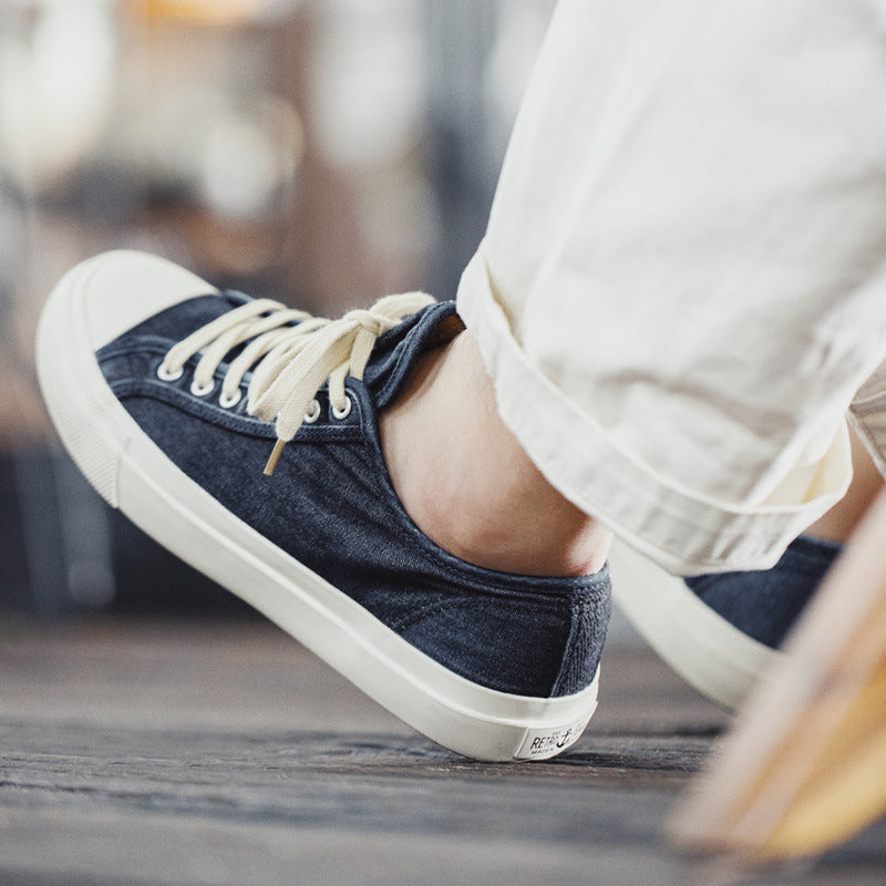 Owen – Chaussures en Toile Lavées Style Rétro Décontracté