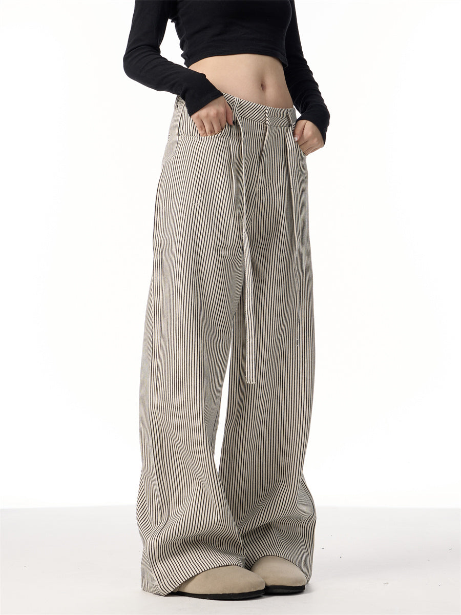 Heidi – Pantalon Droit à Rayures Vintage