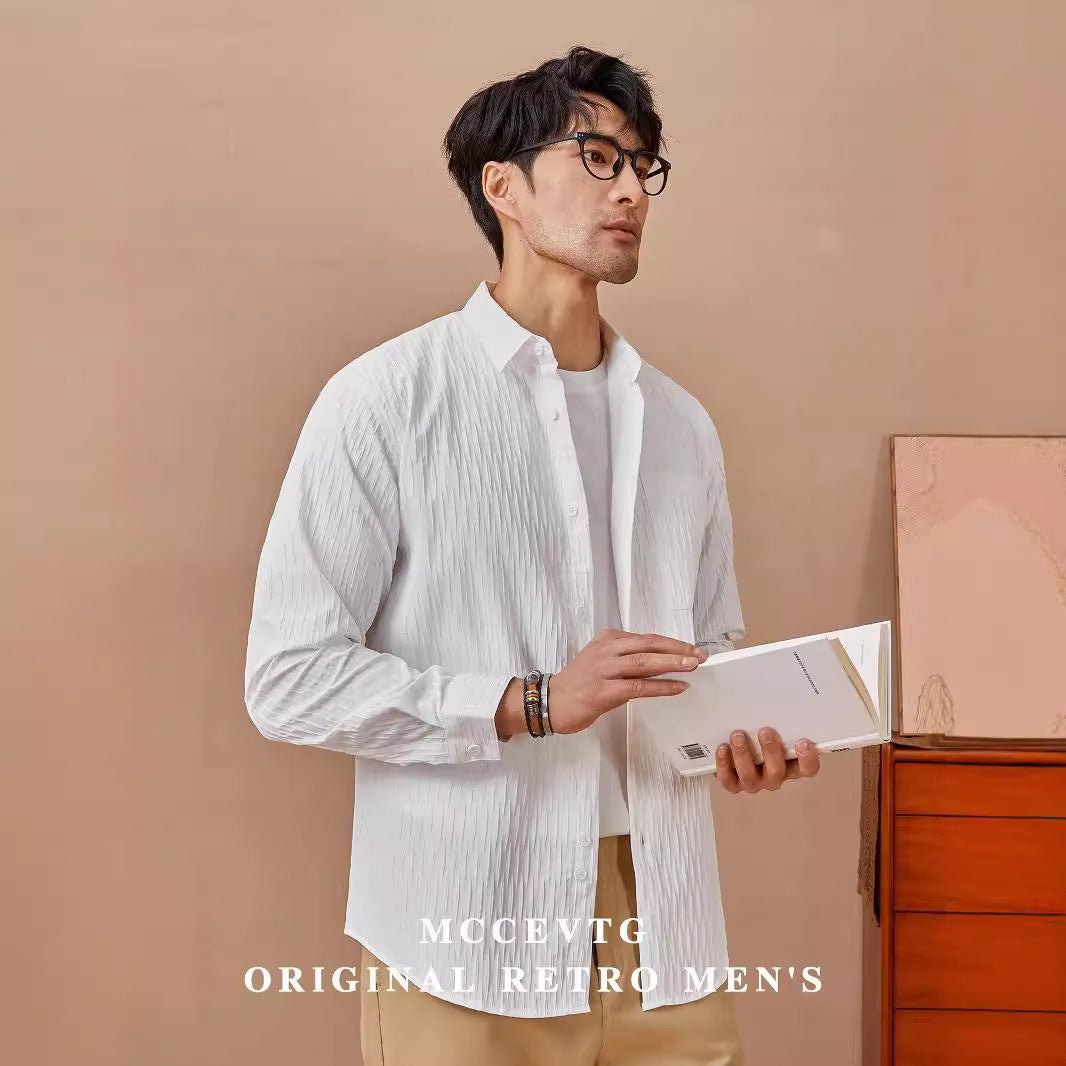 Jeff – Chemise Plissée Ample pour Automne