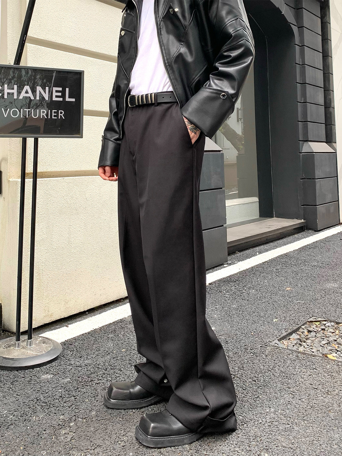 Nathan – Pantalons Droits Décontractés avec Boutons pour Hommes