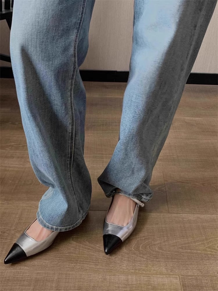 Sue – Chaussures à Talons Moyens en Similicuir avec Bride Cheville