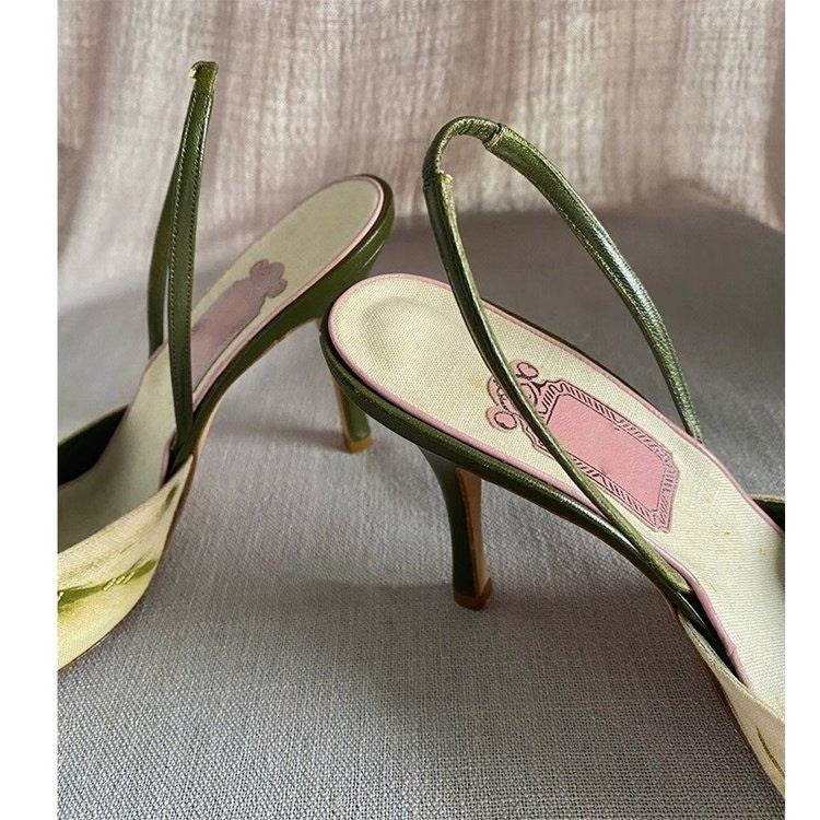 Danielle – Chaussures à Talons Aiguilles Vintage Brodées