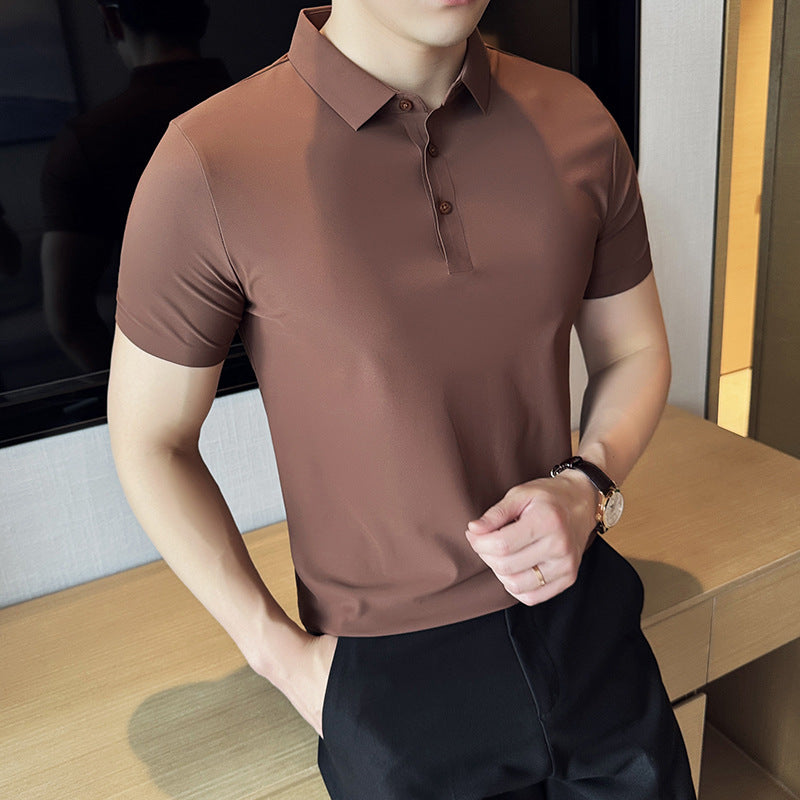 Micheal – T-shirt fin à couleur unie pour homme