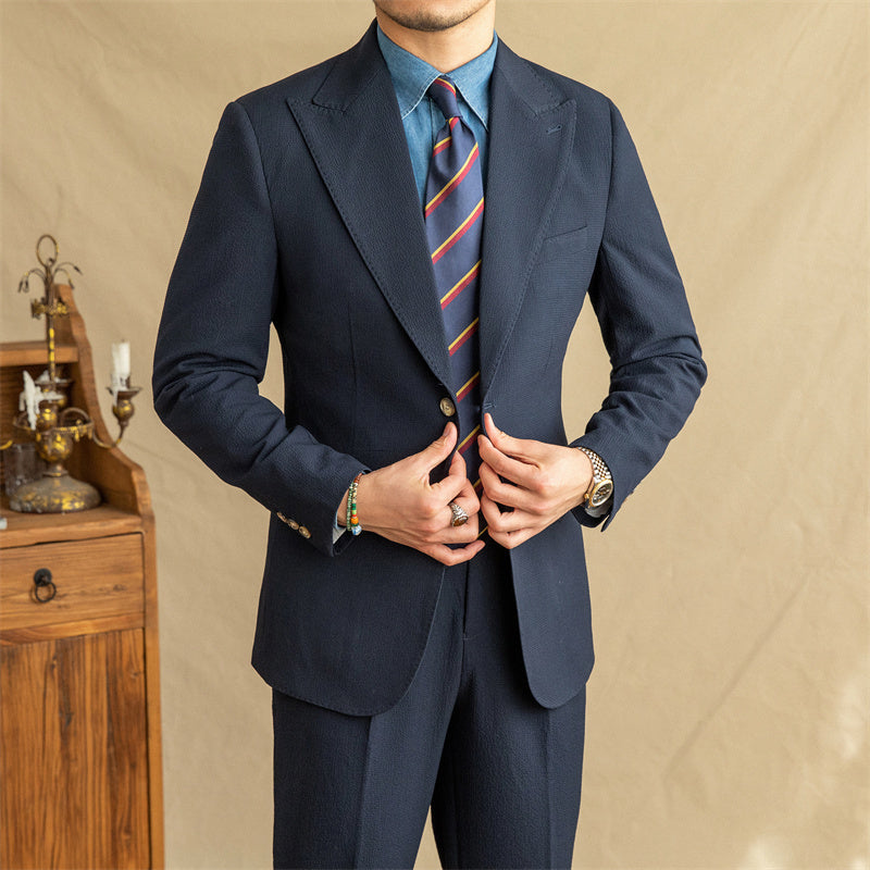 Jude – Costume Respirant en Laine à Demi-Doublure