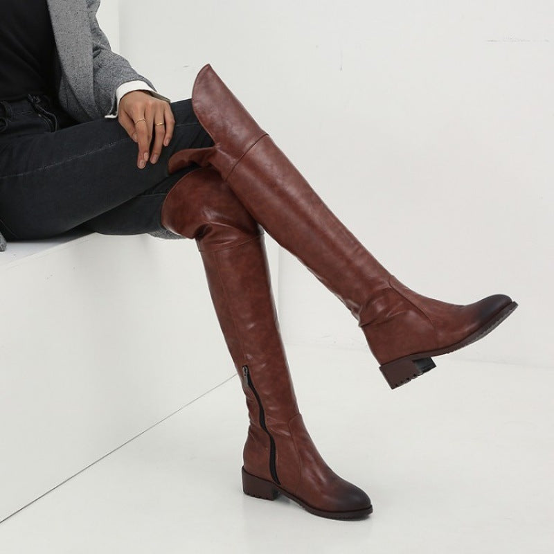 Ruby – Bottes Hautes au-dessus du Genou, Talon Carré